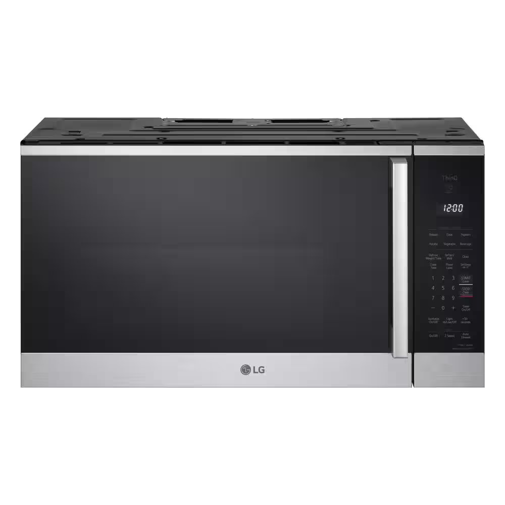 LG 1.8 cu. ft. 30 in. W Smart Over the Range Microwave Oven w/ EasyClean in PrintProof Stainless Steel 1000-Watt New Handle MVEM1825X