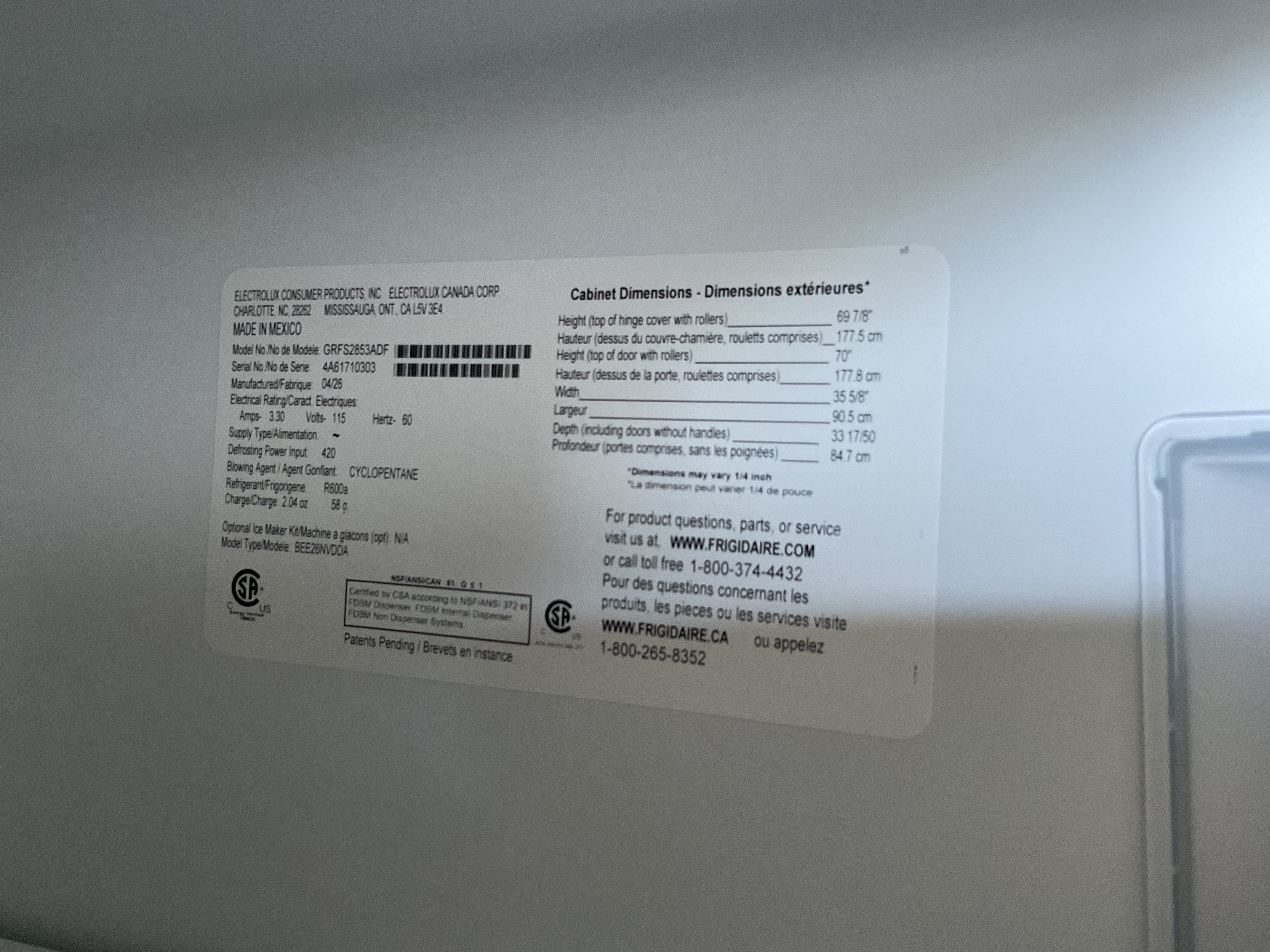 Frigidaire Gallery 27.8 cu ft French Door Refrigerator (Black Stainless) Model# GRFS2853AD — photo 11
