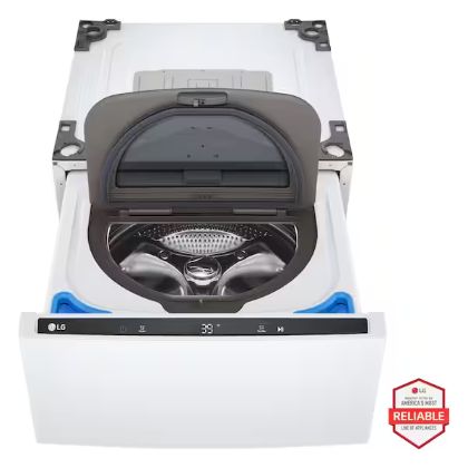 LG 27 in. 1 cu. ft. Laundry Pedestal Washer with Slim DD Motor in White WD300CW
