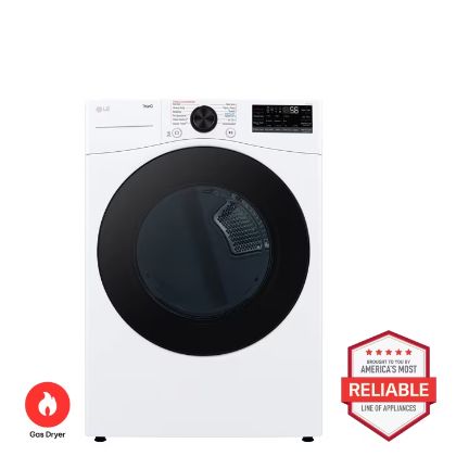 LG 7.4 cu. ft. Gas Dryer with TurboSteam and Built-In Intelligence DLGX4081W