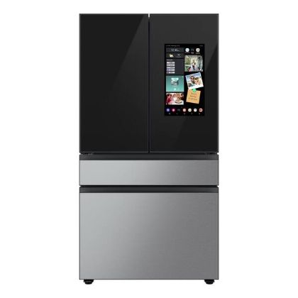 Samsung 23 cu. ft. Bespoke Counter Depth 4-Door French Door Refrigerator with Family Hub in Charcoal Glass/Stainless Steel Model# RF23BB8900QK