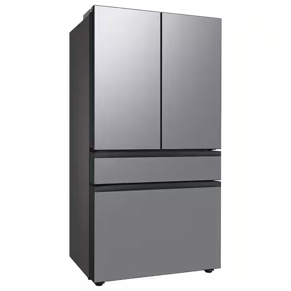 Samsung 23 cu. ft. Bespoke Counter Depth 4-Door French Door Refrigerator with Beverage Center in Stainless Steel Model# RF23BB8600QL