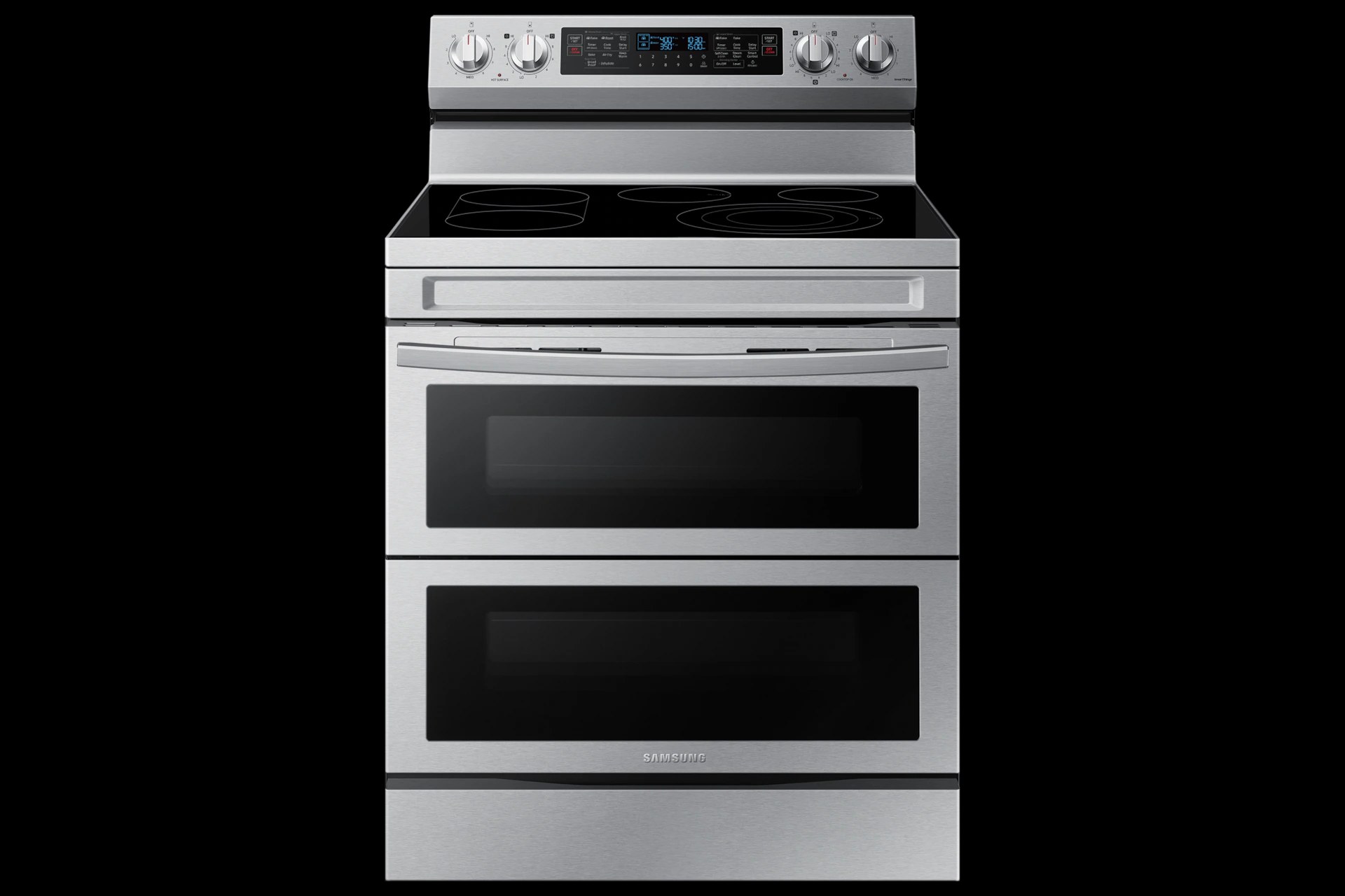 Samsung 6.3 cu. ft. Smart Freestanding Electric Range with Flex Duo, No-Preheat Air Fry & Griddle in Stainless Steel Model# NE63A6751SS