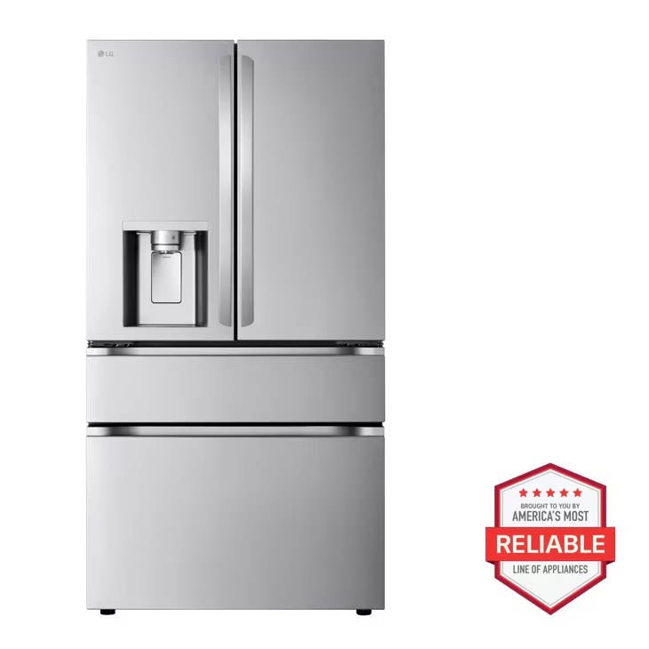 LG 25 cu. ft. Smart Counter-Depth MAX 4-Door French Door Refrigerator with Full-Convert Drawer Model# LF25G8330S