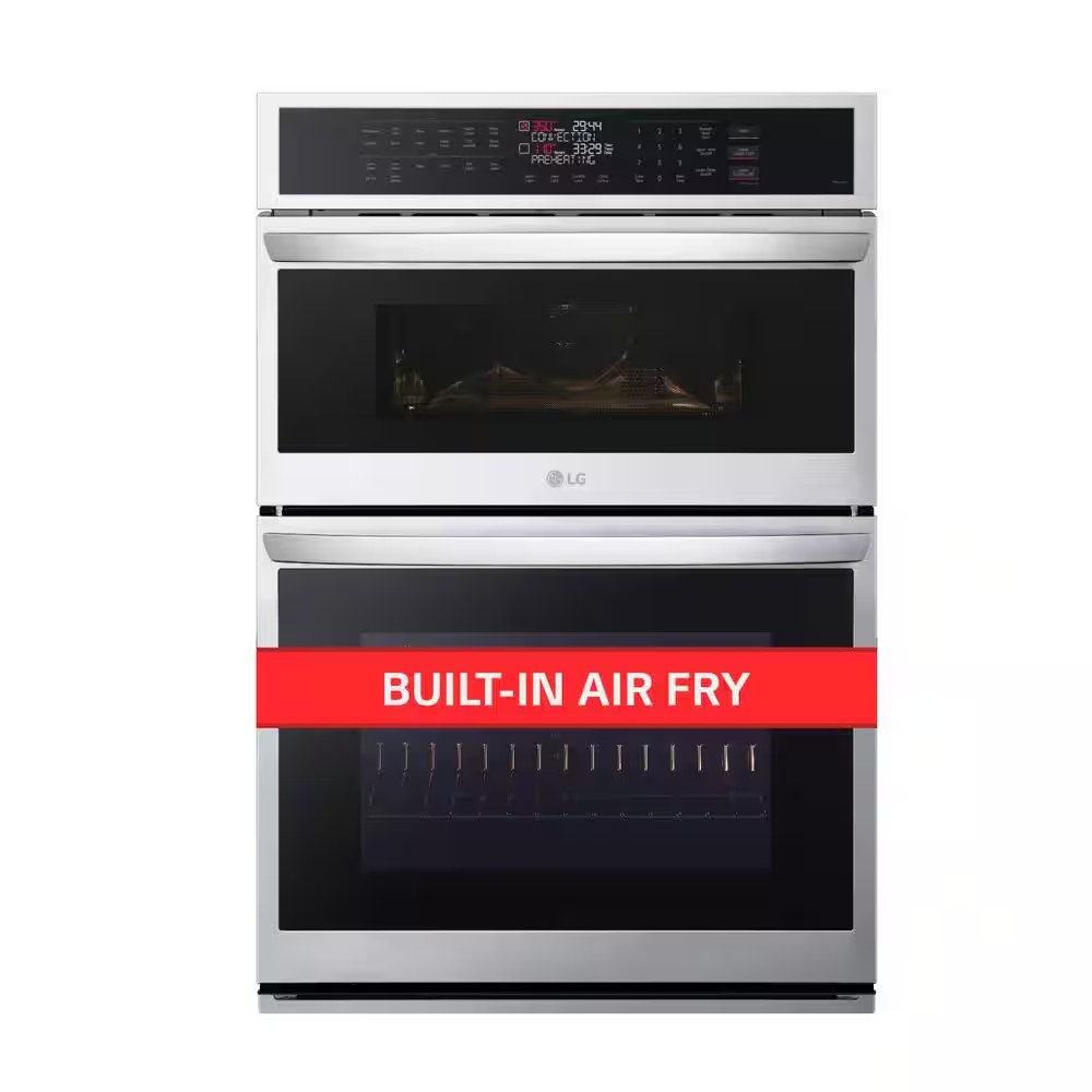 LG 6.4 cu. ft. Smart Combination Wall Oven with Fan Convection and Air Fry in PrintProof Stainless Steel Model# WCEP6423F
