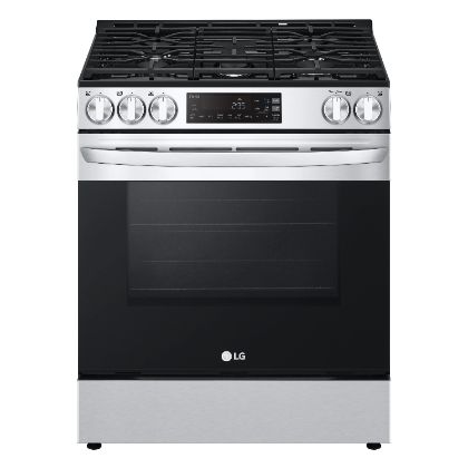 LG 30-in 5 burners 5.8-cu ft Air Fry Convection Oven Freestanding Natural Gas Range ( Stainless Steel ) Model# LSGL5833X