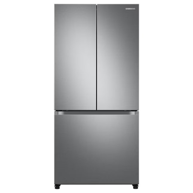 Samsung Bespoke AI Counter-Depth 18-cu ft 33-in Wide French Door Refrigerator with Ice Maker ( Fingerprint Resistant Stainless Steel ) ENERGY STAR Certified Model# RF18A5101SR