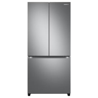 Samsung Bespoke AI Counter-Depth 18-cu ft 33-in Wide French Door Refrigerator with Ice Maker ( Fingerprint Resistant Stainless Steel ) ENERGY STAR Certified Model# RF18A5101SR
