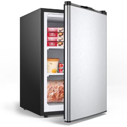 Dimakai 3-cu ft Built-In Mini Fridge ( Black and Silver ) Model# DK-EP23796