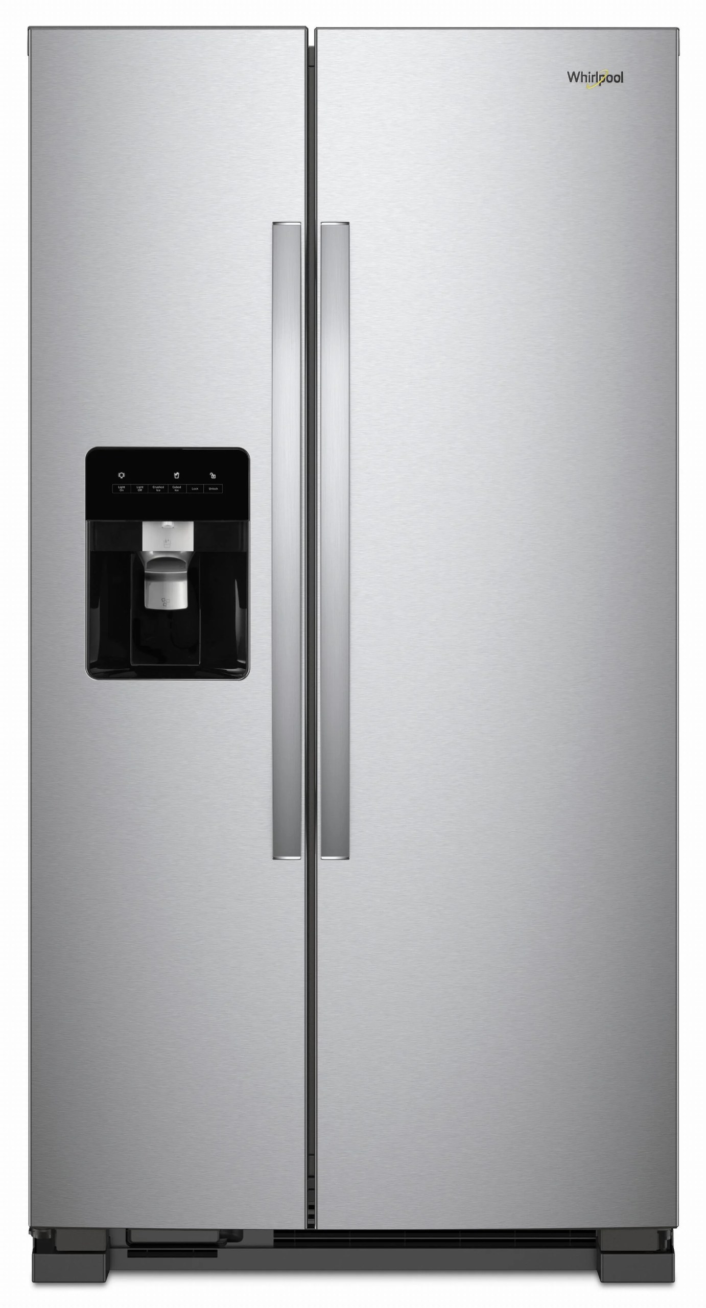 Whirlpool 24.6-cu ft Standard-Depth 36-in Wide Side-by-Side Refrigerator with Ice Maker ,Water and Ice Dispenser ( Fingerprint Resistant Stainless Finish ) Model# WRS315SDHZ