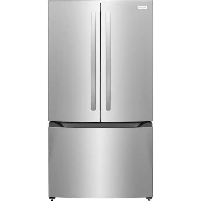 Frigidaire Counter-Depth 19.9-cu ft 35-in Wide French Door Refrigerator with Ice Maker ( Stainless Steel ) ENERGY STAR Certified Model# FRFG201LAV