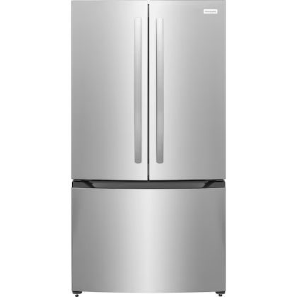 Frigidaire Counter-Depth 19.9-cu ft 35-in Wide French Door Refrigerator with Ice Maker ( Stainless Steel ) ENERGY STAR Certified Model# FRFG201LAV