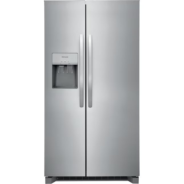 Frigidaire 25.6-cu ft Standard-Depth 36-in Wide Side-by-Side Refrigerator with Ice Maker ,Water and Ice Dispenser ( Fingerprint Resistant Stainless Steel ) ENERGY STAR Certified Model# FRSS26L3AF