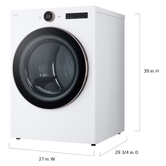 LG 7.4 cu. ft. Capacity Energy Star Smart ELECTRIC Dryer with AI Sensor Dry and Turbosteam Model# DLEX6500W — photo 3