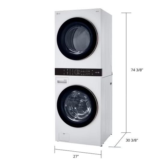 LG WashTower Single Unit GAS with Center Control 4.5 cu. ft. Front Load Washer and 7.4 cu. ft. Dryer Model# WKG101HWA — photo 2