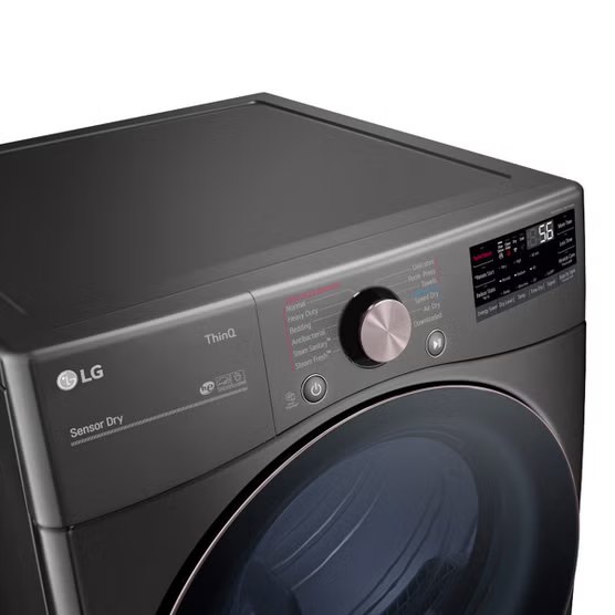 7.4 Cu. Ft. Vented SMART Stackable Electric Dryer in Black Steel with TurboSteam and Sensor Dry Technology Model# DLEX4000B — photo 4