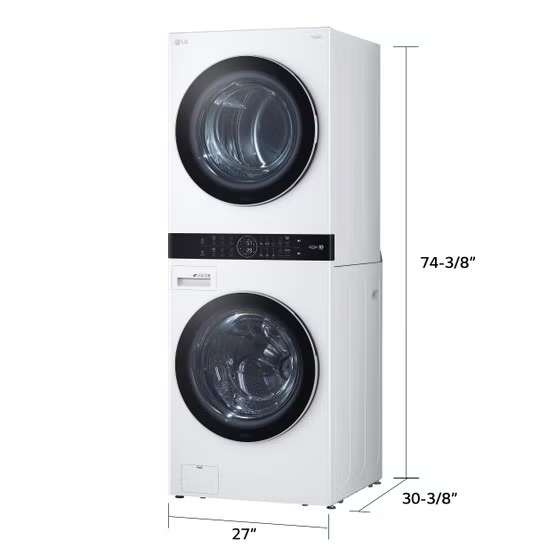 LG WashTower Single Unit GAS with Center Control 4.5 cu. ft. Front Load Washer and 7.4 cu. ft. Dryer  Model# WKGX201HWA — photo 2