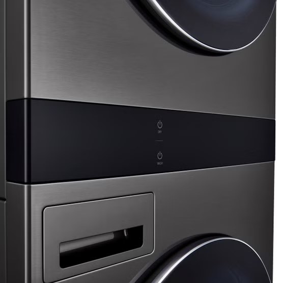 LG WashTower Smart Laundry Center with Center Control 5.0 cu. ft Washer and 7.4 cu. ft. GAS Dryer with TurboSteam in Black Steel  Model# WKGX301HBA — photo 5