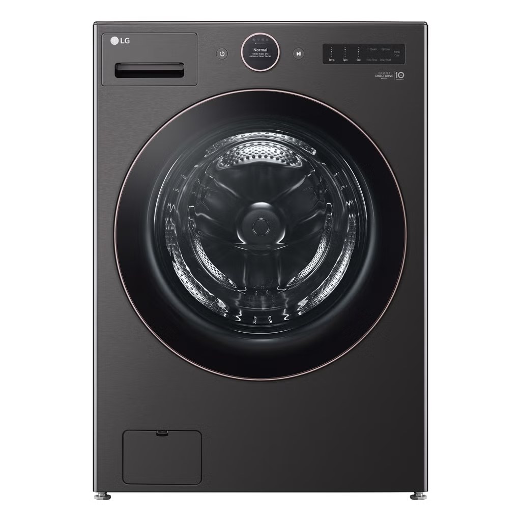 5.0 cu. ft. Stackable Smart Front Load Washer in Black Steel with AI Digital Dial, Steam and TurboWash360 Model# WM6500HBA