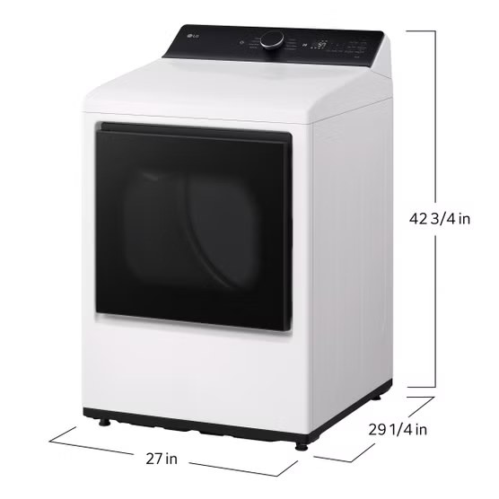 LG 7.3 cu. ft. Rear Control Gas Dryer with Built-In Intelligence  Model# DLG8401WE — photo 3