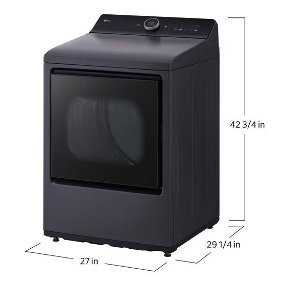 LG 7.3 cu. ft. Rear Control ELECTRIC Dryer with AI Sensing and TurboSteam  Model# DLEX8600BE — photo 2