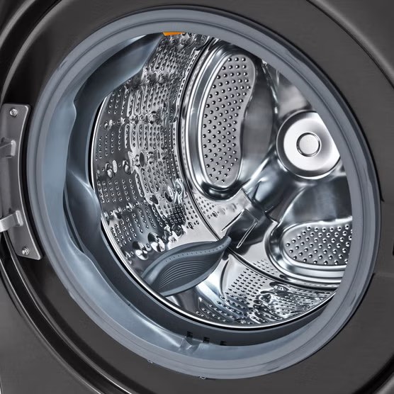 LG 4.5 Cu. Ft. Stackable SMART Front Load Washer in Black Steel with Steam and TurboWash360 Technology Model# WM4000HBA — photo 4