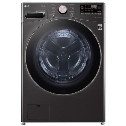 LG 4.5 Cu. Ft. Stackable SMART Front Load Washer in Black Steel with Steam and TurboWash360 Technology  Model# WM4000HBA