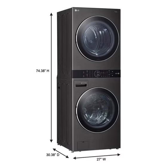 LG WashTower Single Unit ELECTRIC with Center Control 4.5 cu. ft. Front Load Washer and 7.4 cu. ft. Dryer with TurboSteam  Model# WKEX200HBA — photo 2