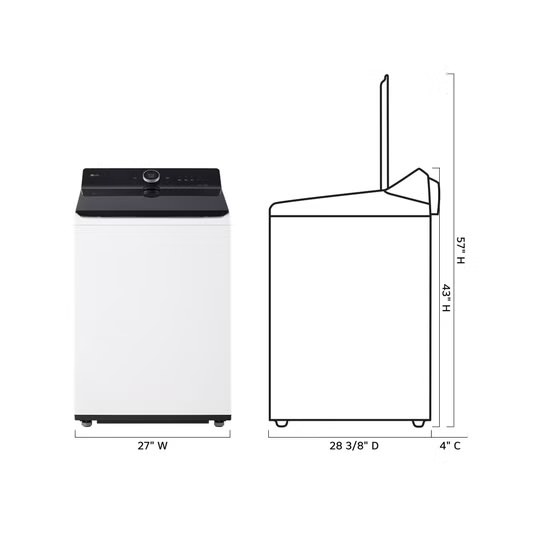 LG 5.5 cu. ft. Top Load Washer with AI Sensing and ezDispense  Model# WT8600CW — photo 2