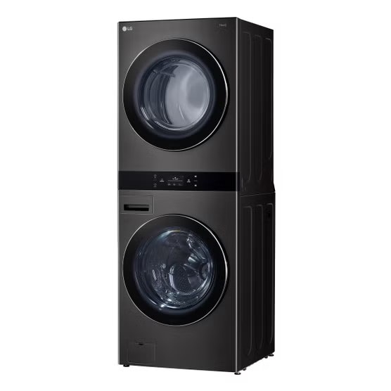 LG WashTower Smart Laundry Center with Center Control 5.0 cu. ft Washer and 7.4 cu. ft. ELECTRIC Dryer with TurboSteam in Black Steel  Model# WKEX300HBA — photo 3