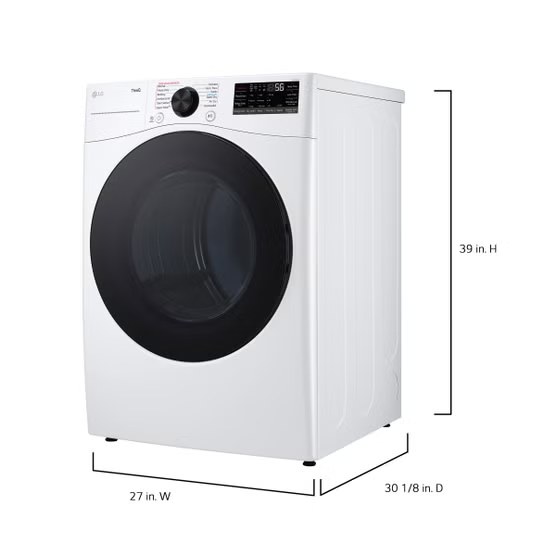 LG 7.4 cu. ft. Gas Dryer with TurboSteam and Built-In Intelligence  Model# DLGX4081W — photo 2