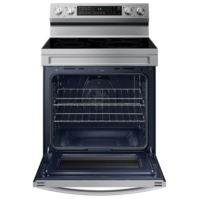Samsung 30-in Glass Top 5 burners 6.3-cu ft Air Fry Convection Oven Single oven Electric Range Model# NE63A6511SS — photo 2