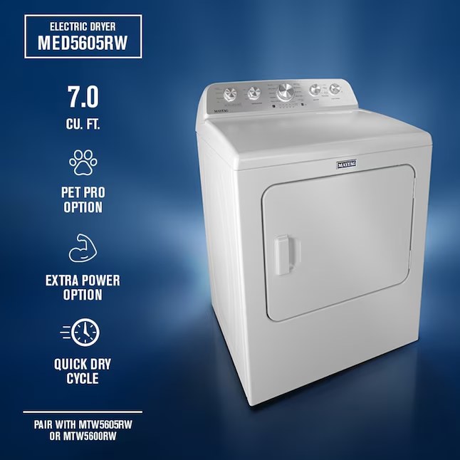 Maytag Pet Pro 7-cu ft Vented Electric Dryer Model# MED5605RW — photo 4