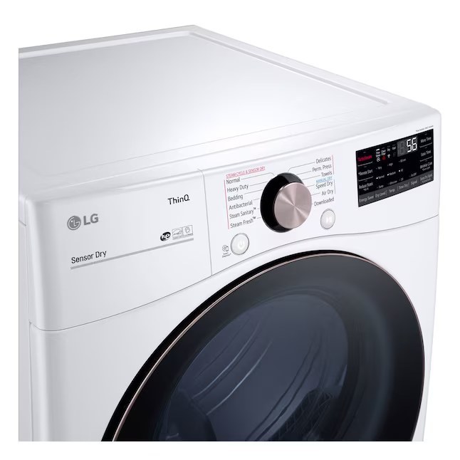 LG True Steam 7.4-cu ft Stackable Vented Electric Dryer with Steam Cycle Model# DLEX4000W — photo 3